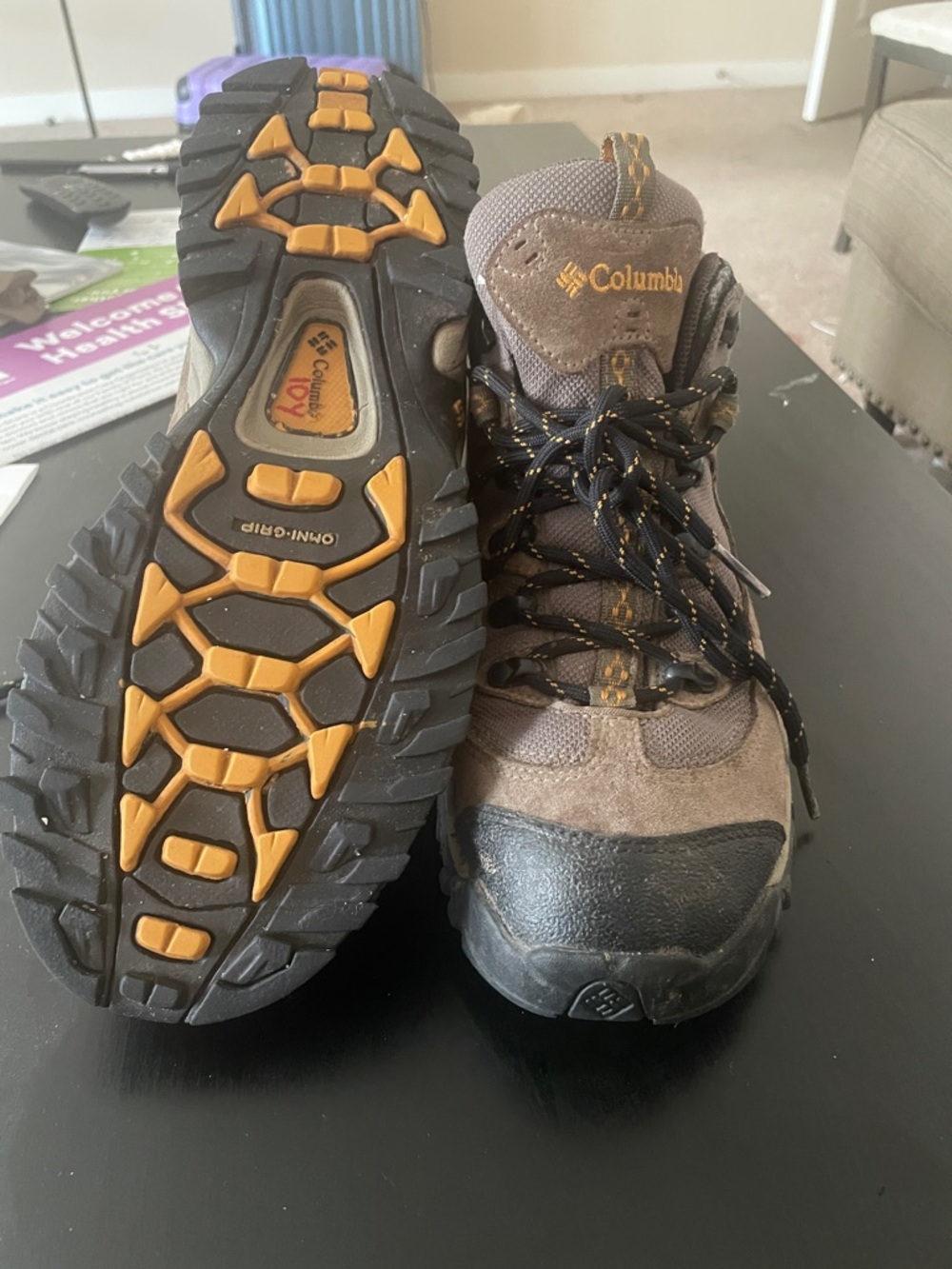 Columbia Brown and Orange Men's Hiking Shoes